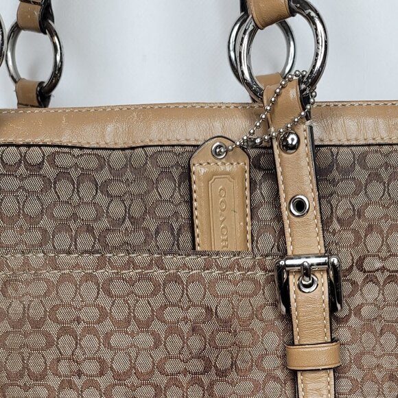 Coach Tan Khaki Mini-Signature Canvas Leather - Picture 2 of 11